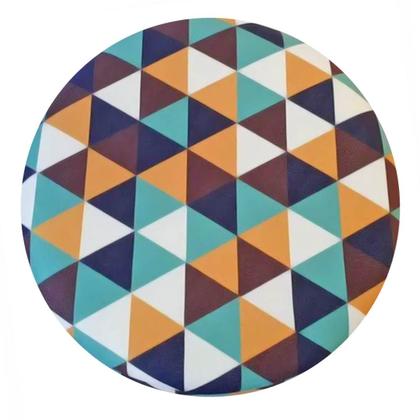 Imagem de Puff Banqueta Redondo Classic Para Sala Quarto Estampado Suede