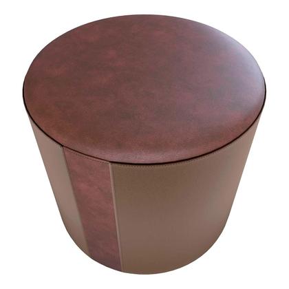 Imagem de Puff Banqueta Redondo Copenhage Marrom Matrix