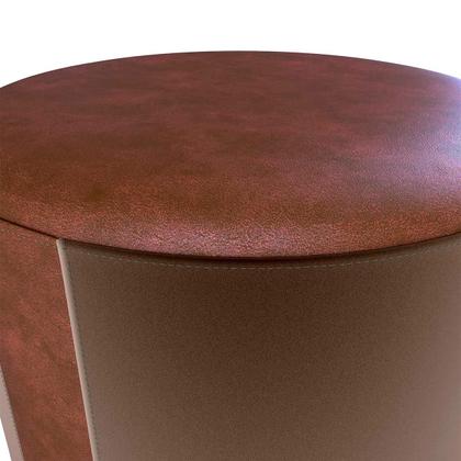 Imagem de Puff Banqueta Redondo Copenhage Marrom Matrix