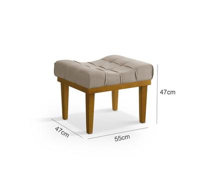Imagem de Puff Banqueta Retangular Compacto Moderno Em Veludo Para Quarto E Sala De Estar Com Pés Em Madeira