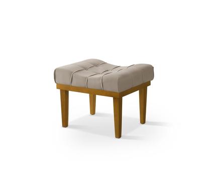 Imagem de Puff Banqueta Retangular Compacto Moderno Em Veludo Para Quarto E Sala De Estar Com Pés Em Madeira