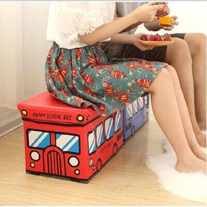 Imagem de Puff baú caixa organizadora de brinquedos porta treco roupa sapato multiuso menino menina decorativo