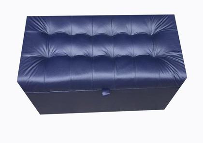 Imagem de Puff baú estofado retangular - 68 cm - azul marinho- material sintético- 100% mdf
