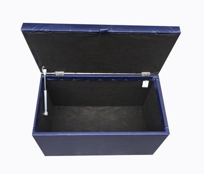 Imagem de Puff baú estofado retangular - 68 cm - azul marinho- material sintético- 100% mdf