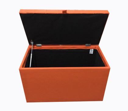 Imagem de Puff baú estofado retangular - 68 cm -laranja -material sintético - 100% mdf