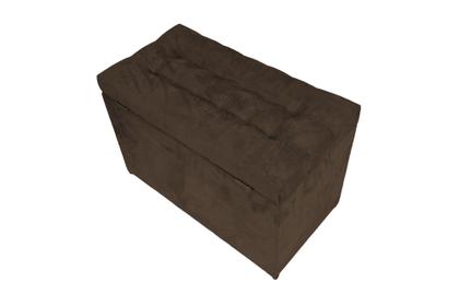Imagem de Puff baú estofado retangular - 68 cm - marrom-cacau - 100% mdf