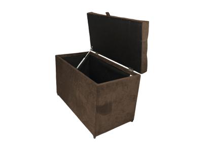 Imagem de Puff baú estofado retangular - 68 cm - marrom-cacau - 100% mdf