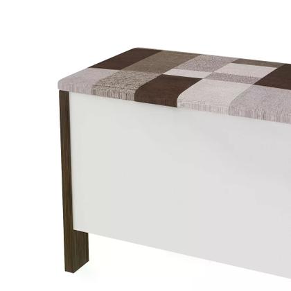 Imagem de Puff Baú Multiuso Tecno Mobili - Branco/Nogal