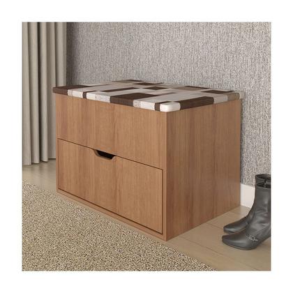 Imagem de Puff Baú Organizador 68x49,5x45 cm Amêndoa Tecido 1013