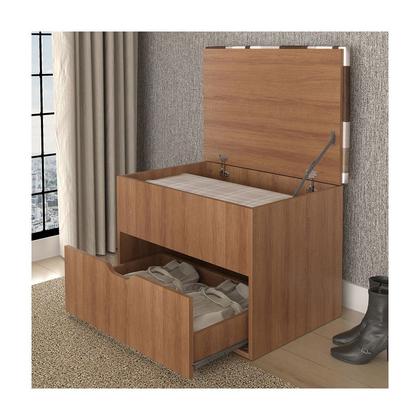 Imagem de Puff Baú Organizador 68x49,5x45 cm Amêndoa Tecido 1013