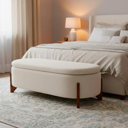 Imagem de Puff Baú Organizador de Sapatos Thor Para Cama Queen Bouclé