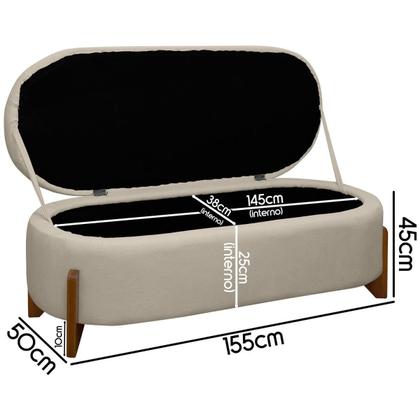 Imagem de Puff Baú Organizador de Sapatos Thor Para Cama Queen Bouclé