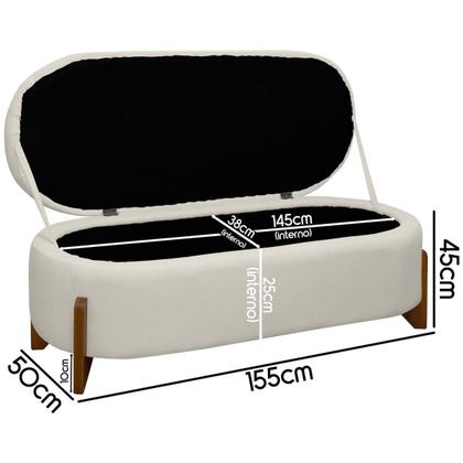 Imagem de Puff Baú Organizador de Sapatos Thor Para Cama Queen Bouclé