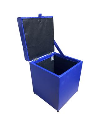 Imagem de Puff baú quadrado 1 lugar 36x36 cm material sintetico azul royal