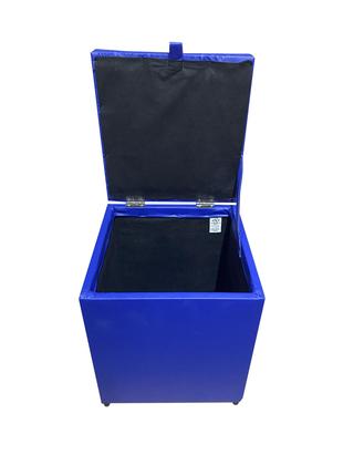 Imagem de Puff baú quadrado 1 lugar 36x36 cm material sintetico azul royal