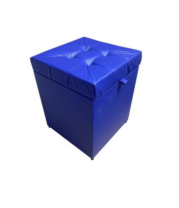 Imagem de Puff baú quadrado 1 lugar 36x36 cm material sintetico azul royal