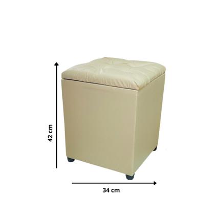Imagem de Puff Baú Quadrado Decorativo Conforto Quarto Sala Apoiador