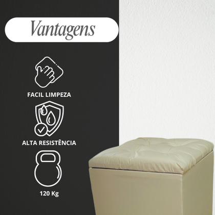 Imagem de Puff Baú Quadrado Decorativo Conforto Quarto Sala Apoiador