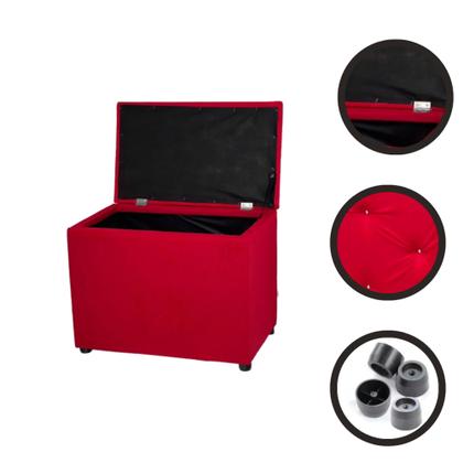 Imagem de Puff Baú Retangular Espaçoso Guarda Objetos Brinquedos Livros