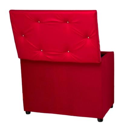 Imagem de Puff Baú Retangular Espaçoso Guarda Objetos Brinquedos Livros