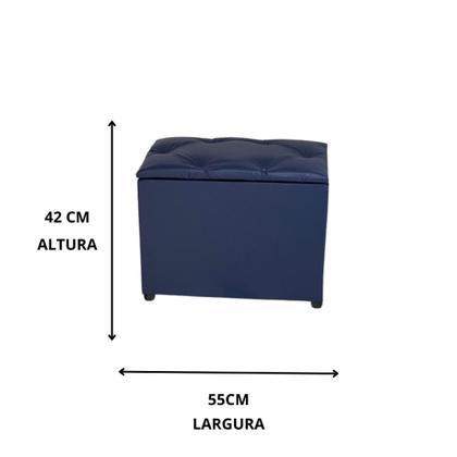 Imagem de Puff Baú Retangular Espaçoso Guarda Objetos Brinquedos Livros