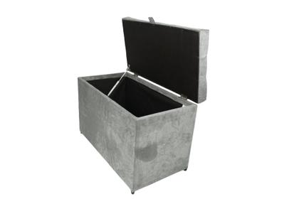 Imagem de Puff Baú Retangular Estofado Com Pistão á Gás Para Sala, Quarto  - Cinza