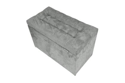 Imagem de Puff Baú Retangular Estofado Com Pistão á Gás Para Sala, Quarto  - Cinza