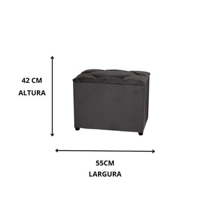 Imagem de Puff Baú Retangular Guarda Volume Escritório Quarto Sala