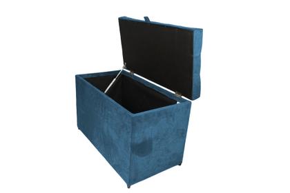 Imagem de Puff baú retangular para sala, quarto c/ pistão á gás - azul aço
