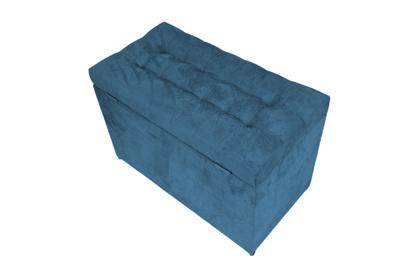 Imagem de Puff baú retangular para sala, quarto c/ pistão á gás - azul aço