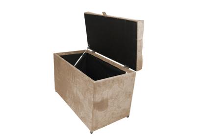 Imagem de Puff baú retangular para sala, quarto c/ pistão á gás - bege claro