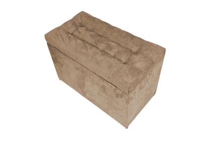 Imagem de Puff baú retangular para sala, quarto c/ pistão á gás - bege claro