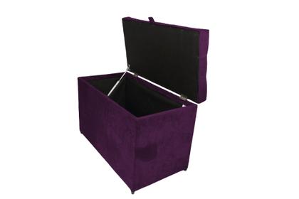 Imagem de Puff baú retangular para sala, quarto c/ pistão á gás - roxo