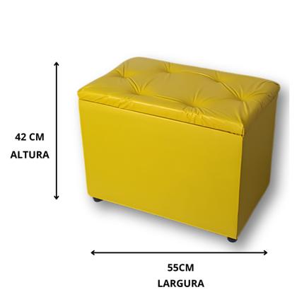 Imagem de Puff Baú Retangular Pufe Conforto Apoio Guarda Objetos brinquedos