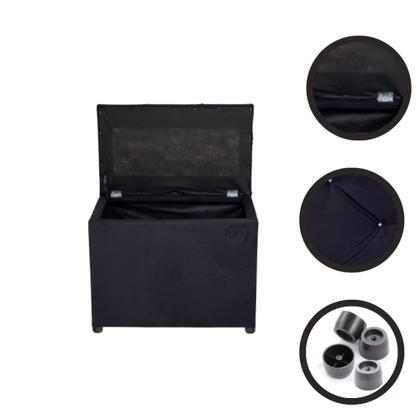 Imagem de Puff Baú Retangular Pufe Conforto Apoio Guarda Objetos brinquedos