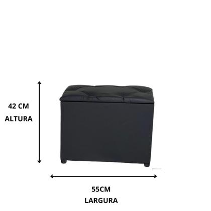 Imagem de Puff Baú Retangular Pufe Conforto Apoio Guarda Objetos brinquedos