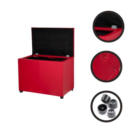 Imagem de Puff Baú Retangular Pufe Conforto Apoio Guarda Objetos brinquedos