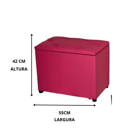 Imagem de Puff Baú Retangular Pufe Conforto Apoio Guarda Objetos brinquedos