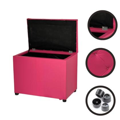 Imagem de Puff Baú Retangular Pufe Conforto Apoio Guarda Objetos brinquedos