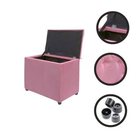 Imagem de Puff Baú Retangular Pufe Conforto Apoio Guarda Objetos brinquedos