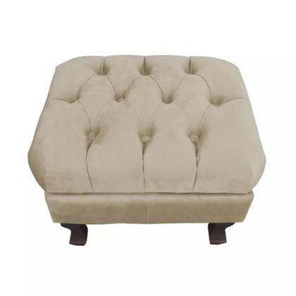 Imagem de Puff Baú Retrô Luis Xv Capitonê Bege - DS Estofados