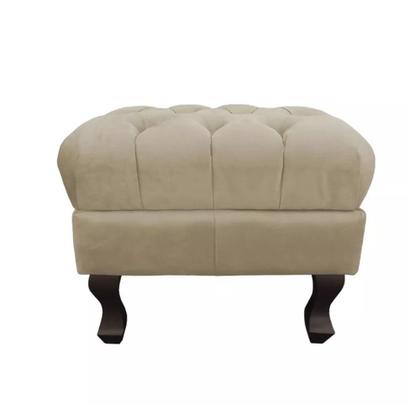Imagem de Puff Baú Retrô Luis Xv Capitonê Bege - DS Estofados