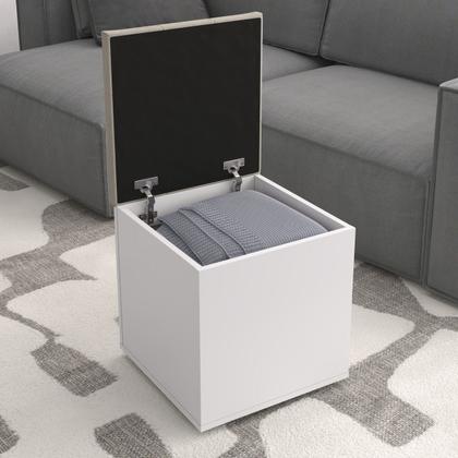 Imagem de Puff Baú Suede Decorativo Organizador Sala Quarto Escritório