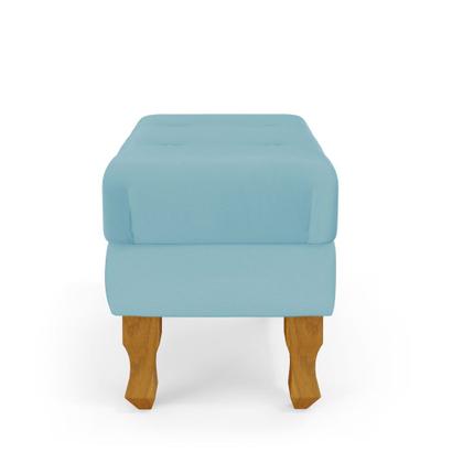 Imagem de Puff Canis com baú interno Couro Azul Bebê