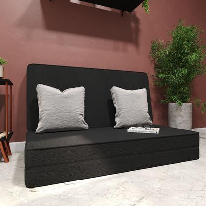 Imagem de Puff Colchonete Casal 3 em 1 Colchão Dobrável Sofá Multiuso Quarto Sala Móveis Bonatto