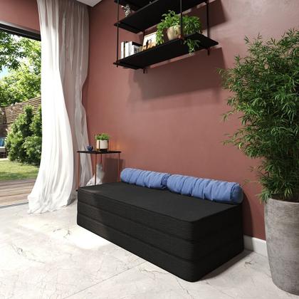 Imagem de Puff Colchonete Casal 3 em 1 Colchão Dobrável Sofá Multiuso Quarto Sala Móveis Bonatto