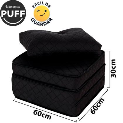 Imagem de Puff Colchonete Dobrável / Sofá 3 em 1 Espuma D33 + Travesseiro Solteiro BF Colchões