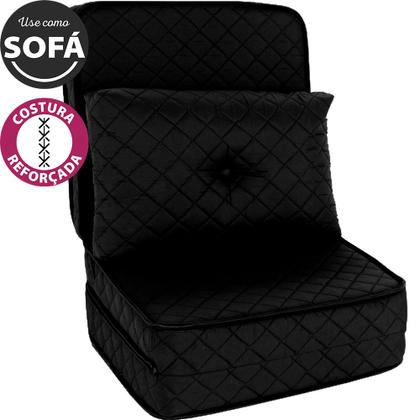 Imagem de Puff Colchonete Dobrável / Sofá 3 em 1 Espuma D33 + Travesseiro Solteiro BF Colchões