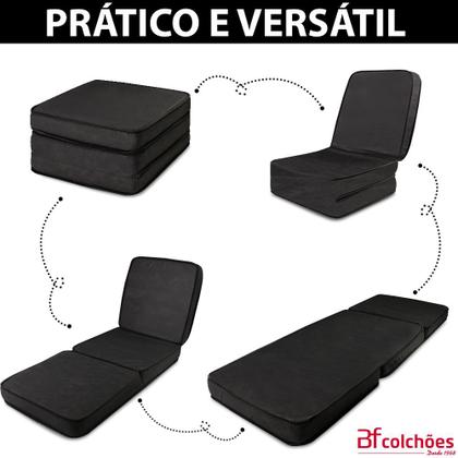 Imagem de Puff Colchonete Dobrável / Sofá 3 em 1 Solteiro BF Colchões 