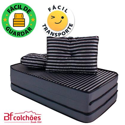 Imagem de Puff Colchonete Dobrável / Sofá 3 em 1 + Travesseiro Casal BF Colchões 